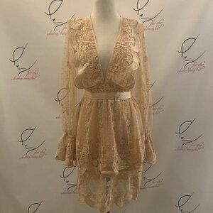 SLY JAPAN.Size XS-S. NEW WITH TAGS. Soft Pinkish Lace Feminine Tunic/dress. B30